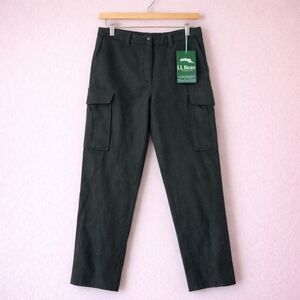Vintage LL Bean Loden Green High Waist Wool Cargo Pant Sz 6 BNWT